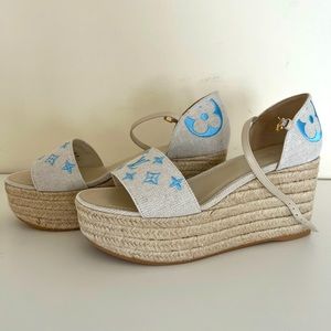 Louis vuitton Starboard blue Espadrilles flat wedge size 41 new